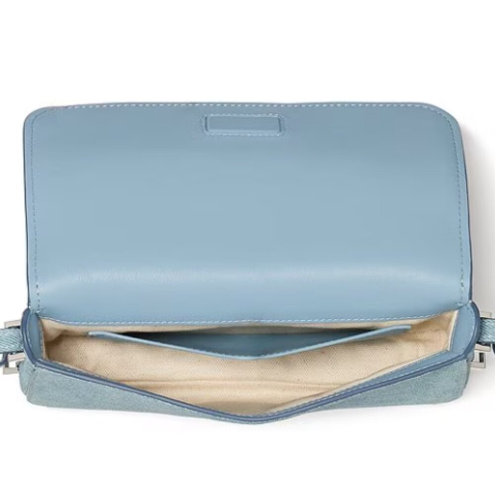 Kate Spade New York Liv Denim Suede Small East-West Shoulder Bag NWT - Picture 3 of 6
